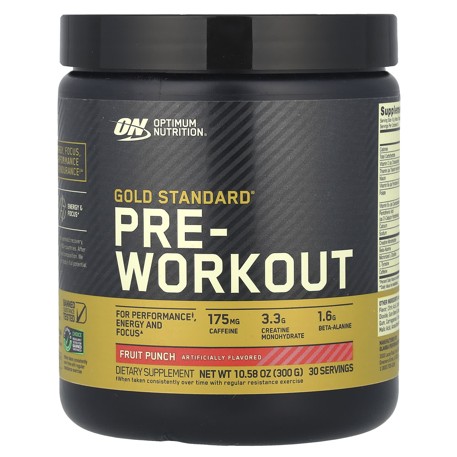 Gold Standard® Pre-Workout, Fruit Punch, 10.58 oz (300 g) ❌️ არ არის რეკომენდებული ❌️